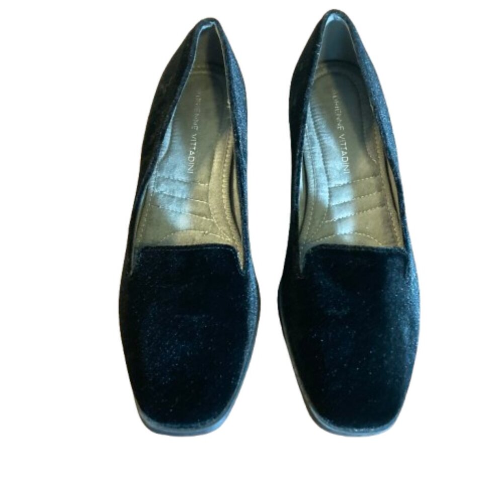 Adrienne Vittadini Flats Veronica Black Velvet w Comfort Insoles, Lovely, sz 6.5